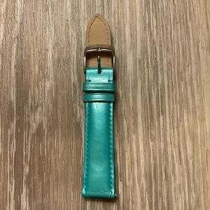 Michele 18mm Teal Leather Strap